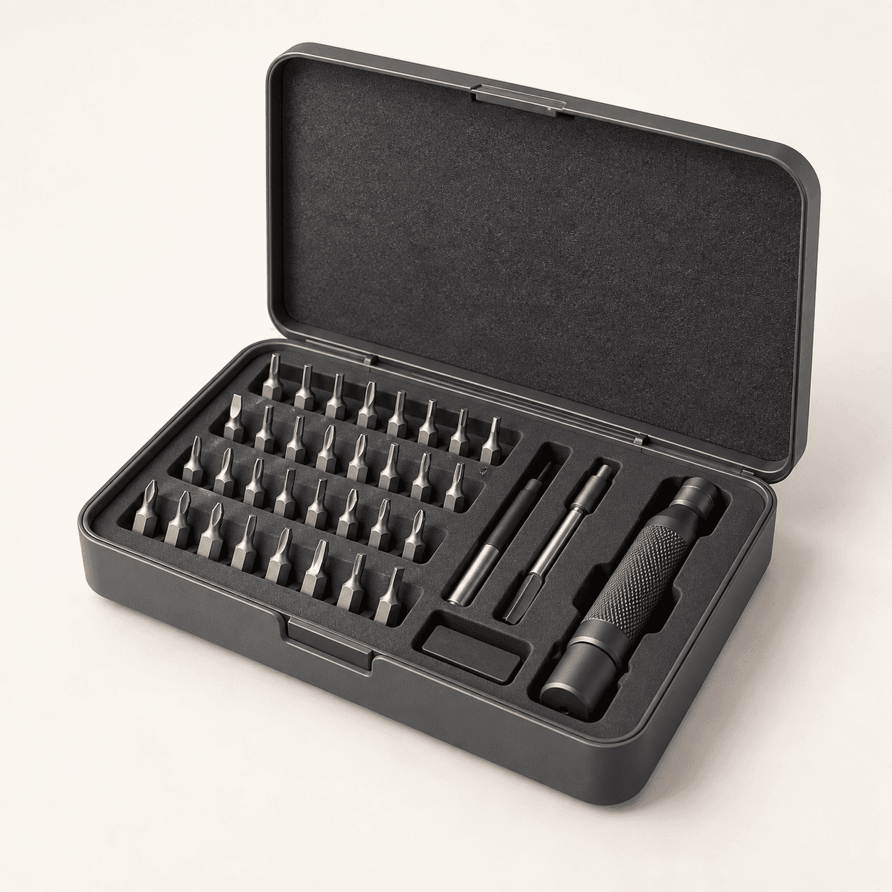 Kit de ferramentas de precisão em composição ilustrativa